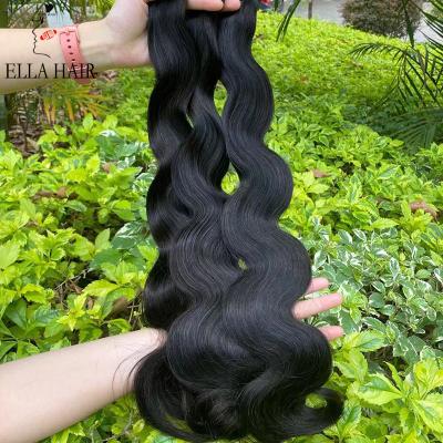 China Luxury Malaysian Body Wave Human Hair Grade 12a Natural Black Hair Bundles for sale