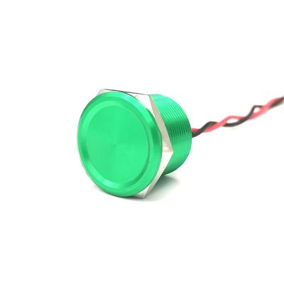 China Electronic control system 25mm discount ip68 waterproof green aluminum anodized electric piezo switch for sale