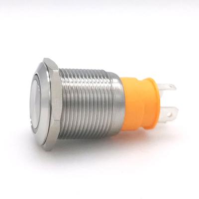 China Stainless steel 19mm on custom15A stainless steel momentary high current push button switches led for sale