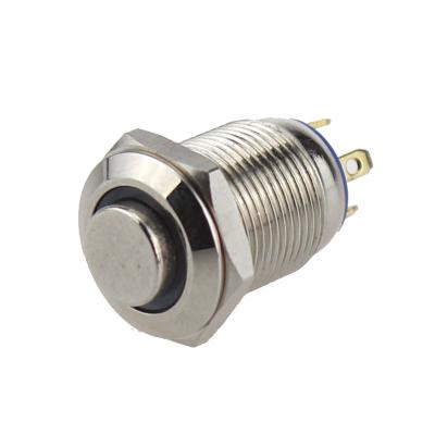 China Control Industrial High Head Momentary Electrical Safety Illuminated Short 12mm Waterproof 12v Mini Push Button Switch With Light for sale