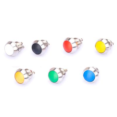 China IP67 Wsterproof 12mm Stainless Steel Round Colored Red Master Push Button Switch for sale