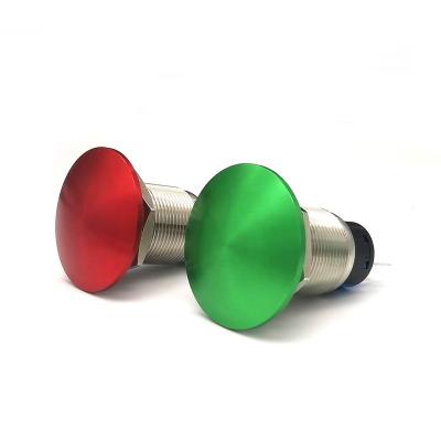 China Latchiing Industrial Momentary Green Wire Control IP67 19mm 16mm Red Metal Mushroom Waterproof Push Button for sale