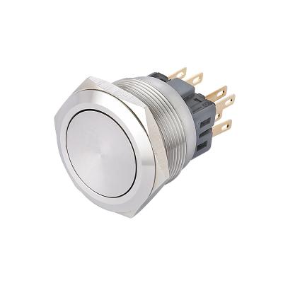 China Electronic Waterproof Momentary Control System Stainless Steel 2NO 2NC Stay Set 25mm Push Button Switch for sale