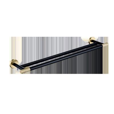 China Modern Wall Mounted Stainless Steel Gold Towel Rack Black Customized Bathroom Towel Rack for sale