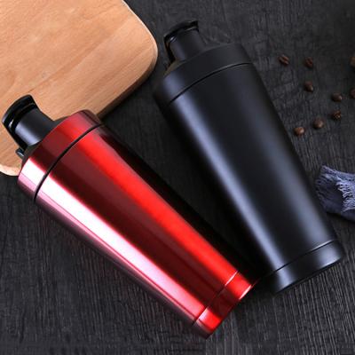 China Viable Custom Empty Logo 500ml Shaker Cup Stainless Steel Double Wall Protein Shaker Bottle for sale