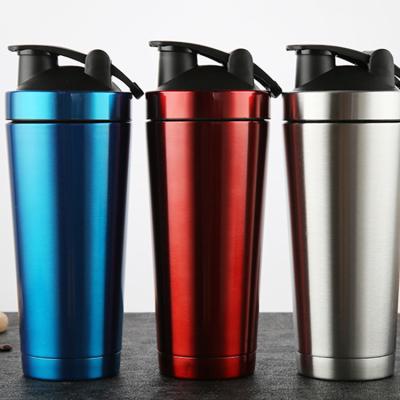 China Sustainable High Quality Food Grade 304 SS Sports Water Bottle Shaker For Gym With Storage Stainless Steel Box for sale