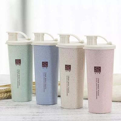 China Eco-Friendly Sustainable Portable Custom Logo 500ml Wheat Straw Water Bottle For Office / Car for sale