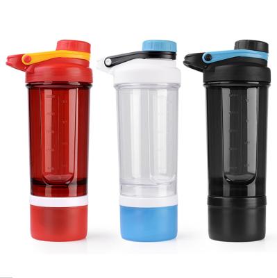 China 500ML Sports Viable Gym Water Bottle Protein Plastic Fitness Shaker Bottle With Custom Logo for sale