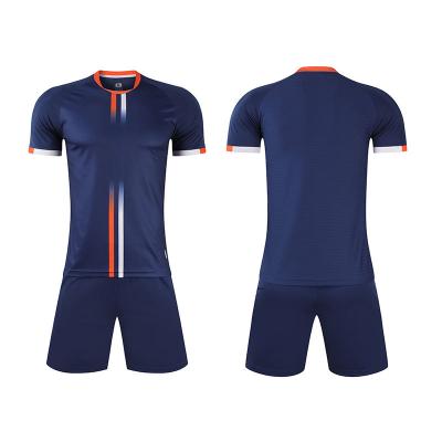 China Shirts & Complete Custom Made Navy Blue Soccer Kits Football Wear Tank Top Shirts Set From Professional Manufacturer for sale