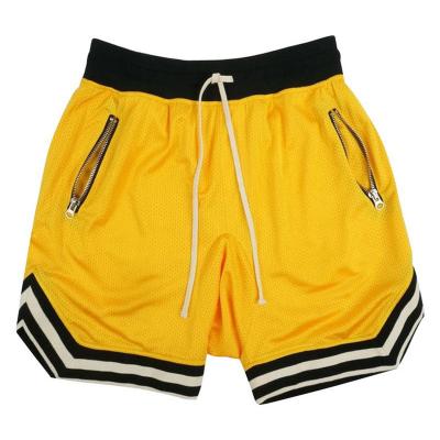 China Men's QUICK DRY Color Mesh Fabric Shorts Sports Basketball Empty Training Shorts With Zipper Pocket for sale