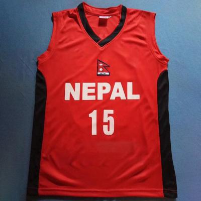 China Nepal Basketball Tank Top/Basketball Referee Pattern Basketball Tank Top Design Manufacturer Breathable T-Shirts for sale