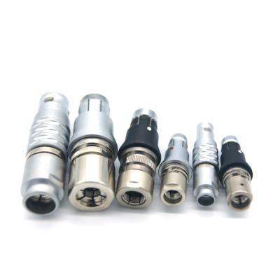 China Brass With Nickel Plated Metal Half Shell Keying Insulator Industrial Push-Pull Cable Plug Connector for sale