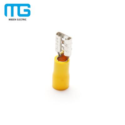 China FDD Series Brass Insulated Wire Spade Terminals Female Disconnects With PVC Insulation , CE Certificated for sale