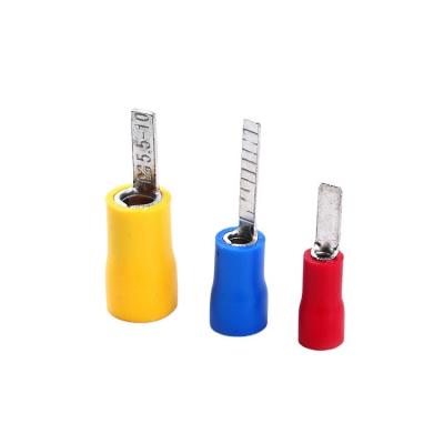 China Other Dbv Copper Red Blue Yellow PVC Coated Tin Blade Male Crimp Terminal Connector for sale