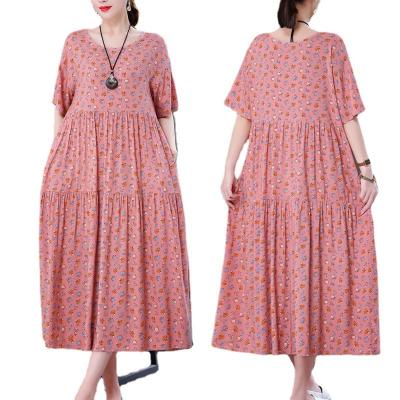 China 2023 new arrival summer anti-static custom printed long dress fashionable lady elegant casual women dress for sale