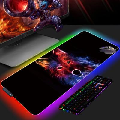 China Precise Positioning Customized Large Anime 3d RGB Light Sublimation Gaming Mousepad Black Mouse Pad XXL Game for sale