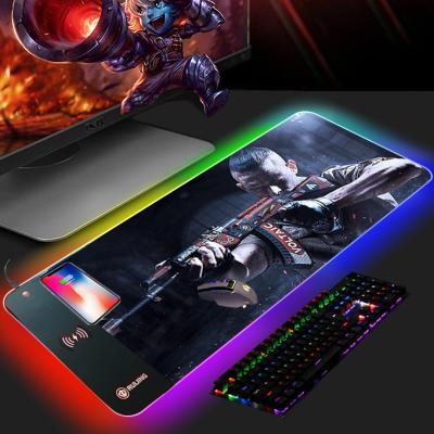 China HEATER Anime 3d Mouse Pad Customize LOGO Wireless Mouse Larger Gaming 15W Qi Charging Mouse Pad for sale