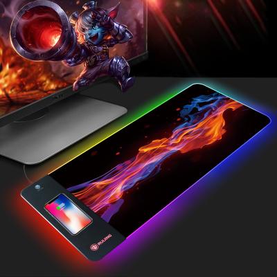 China HEATER Gaming Mouse Pad Customize LOGO Larger Gaming 15W RGB Wireless Charger With Mouse Pad for sale