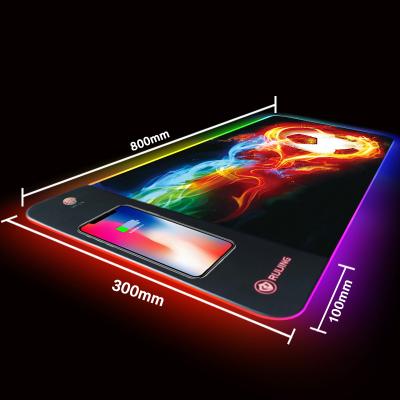 China Custom HOT LOGO 15W Qi RGB Wireless Charging Mouse Pad for sale