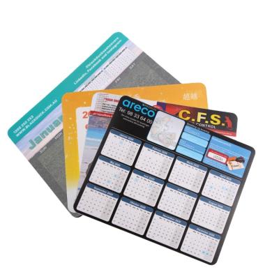 China Wholesale high quality rubber silp bottom 2022 non HEATING custom calendar mousepad for sale