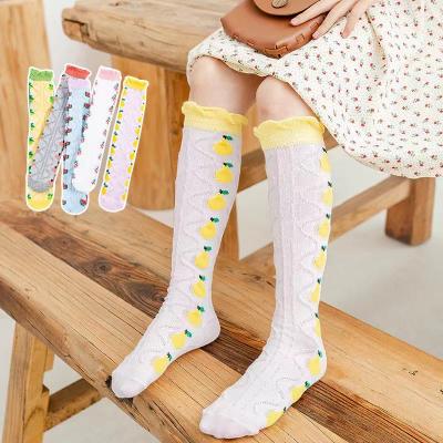 China Viable in stock babies kids mesh low knit cotton baby knee high socks for sale