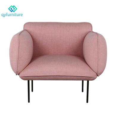 China Modern Commercial Grade Living Room Furniture Fabric Sofa Lounge Chair Withe Metal Single Legs for sale