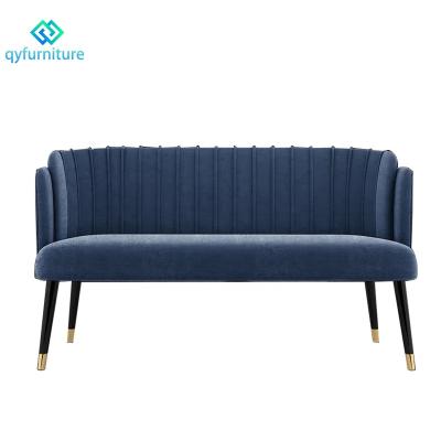 China High End Modern Restaurant 2 Seater Sofa With Wood Legs Commercial Grade Style Fabric for sale