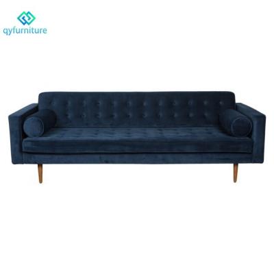 China High Quality Modern Wedding Fabric Sofa With Solid Wood Legs Commercial Grade Furniture Button Velvet for sale