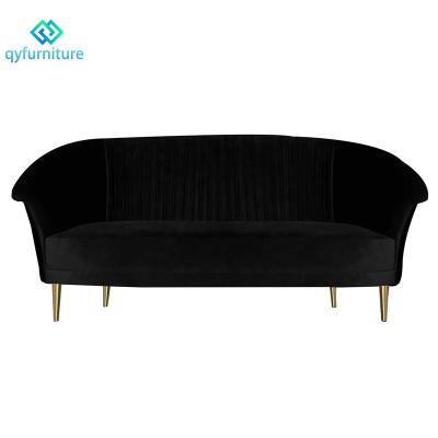 China Green Velvet Commercial Grade Luxury Living Room Furniture Events Wedding Sofa With Gold Legs for sale