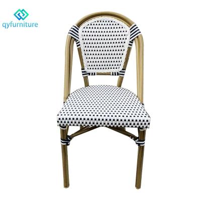 China Eco-friendly\UV Resistant\Water Proof\Weather Resistant Outdoor Furniture French Bistro Rattan Garden Dining Chair With Aluminum Frame for sale