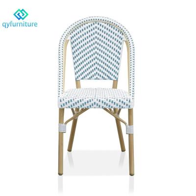 China Eco-friendly\UV Resistant\Water Proof\Bistros Aluminum Frame Furniture Outdoor Rattan French Dining Chairs Weather Resistant Durable for sale