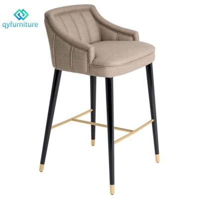 China Contemporary Commercial Modern Fabric Upholstered High Bar Stool Chairs For Restaurant for sale