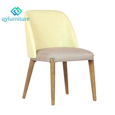 China Durable Modern Restaurant Furniture Wooden Legs Fabric Dining Chairs For Hospitality Project for sale