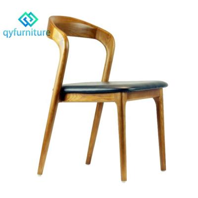 China Durable Modern Restaurant Furniture Leather Seat Armless Dining Chairs Wood for sale