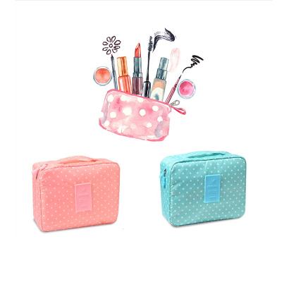 China Lady Portable Travel Cosmetics Storage Bag Zipper Handbag Toiletry Bag for sale