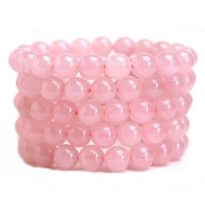 China 2022 CLASSIC 2022 Pink Stretch Bracelet Stone Elastic Rope Pulserase Jewelry Beads Lovers Wife Gift for sale