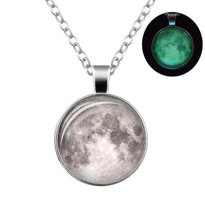 China FASHIONABLE Style Factory Wholesale Price Superior Alloy Grow In Dark Weather Gem Moon Pendant Necklace for sale