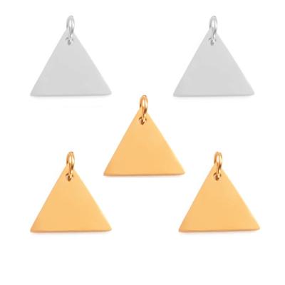 China New Factory Design 100% FASHIONABLE Stainless Steel Mirror Polished Empty Triangle Charm For Bracelet Necklace Jewelry Making for sale