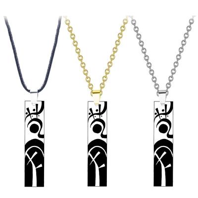 China Fashionable Anime Tokyo Avengers Necklace Cartoon Print Stainless Steel Pendant Necklace for sale