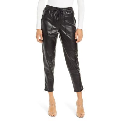 China Breathable Plus Size Fashion Casual Faux Leather Trousers Womens Pants for sale