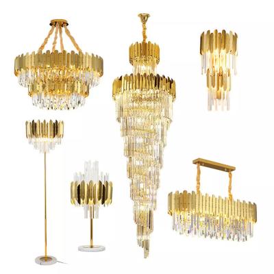 China Zhongshan Factory Customized Modern Led Lighting Gold Round Leaded Crystal Chandeliers For Living Room for sale