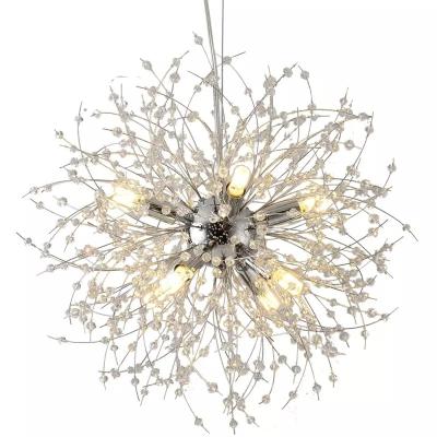 China Modern Living Room Lighting Modern Luxury Crystal Chandelier Home Deco Sparkle Ball G4 LED Metal Pendant Light for sale