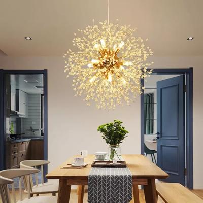 China Fashion style modern luxury home kitchen bedroom restaurant spark ball chandelier iron led pendant lamp for hotel living room for sale