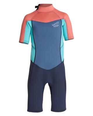 China Short Sleeve Back Zip Kids Neoprene Swimwear Keep Warm In Cold Water for sale