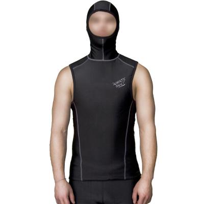 China Neopren Wetsuit der Erwachsen-3mm/ärmellose Jacken-Mann-mit Kapuze Sporttauchen-Weste für Spearfishing zu verkaufen