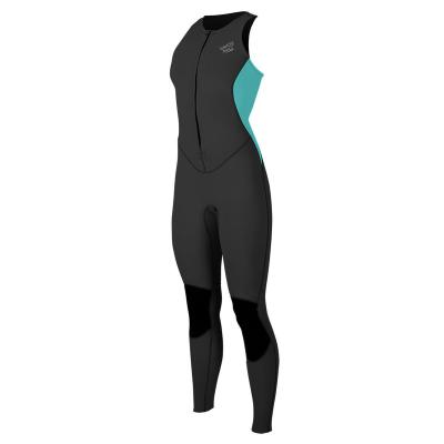 China Womens 2mm Premium Neoprene Salty Long Jane Wetsuit Front Zip Sleeveless for sale