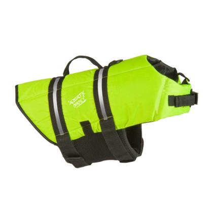 China Green Float Coat Dog Life Jacket For Swimming Adjustable And Reflective Grab Handle for sale