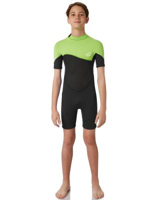 China Durable  Neoprene Shorty Wetsuit Short Sleeve Swimsuit Thermal Back Zip Spring Suit for sale