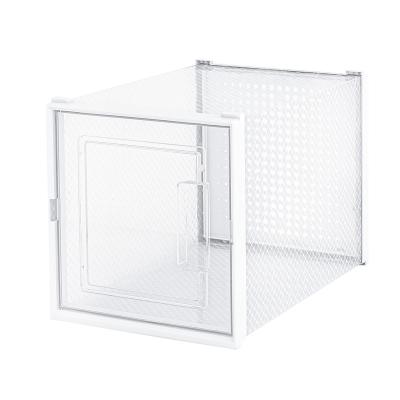 China {Free sample} Wholesale cheap price plastic folding stacked shoes storage box designed with rounded edges for sale