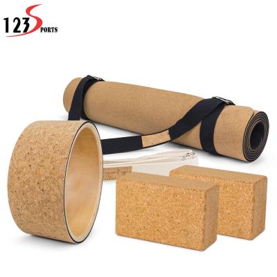 China Wholesale Custom Anti-Slip Strip Cork Yoga Mats Eco-Friendly Cork Exercise Mats With Logo Custom Print for sale